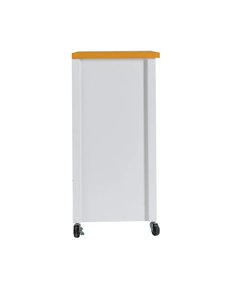 Streamdale Furniture Kitchen Island Cart - Rolling Storage Cabinet - White