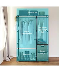 Streamdale Furniture Acacia Wood Garment Rack w/ Shelves, Drawers & Hooks