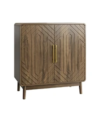 Streamdale Furniture Carved 2-Door Sideboard Buffet Cabinet with Adjustable Shelves