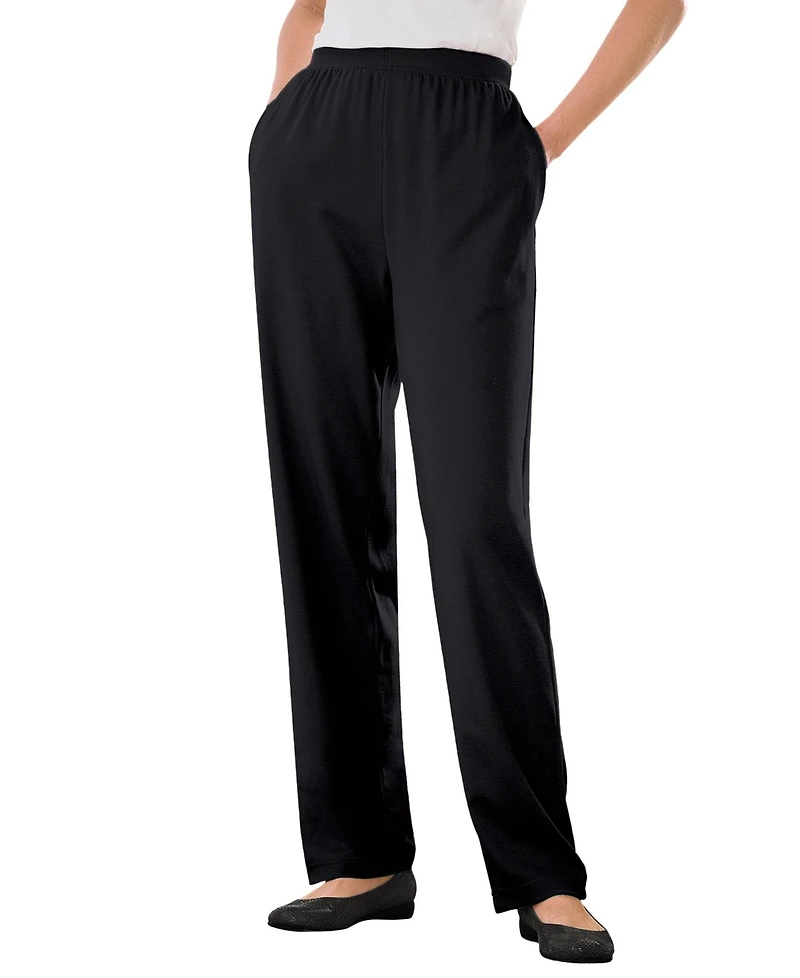 Woman Within Plus 7-Day Knit Straight-Leg Pull-On Pants