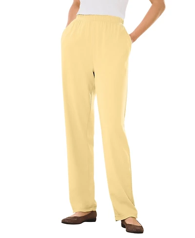 Woman Within Women's 7-Day Knit Straight Leg Pant