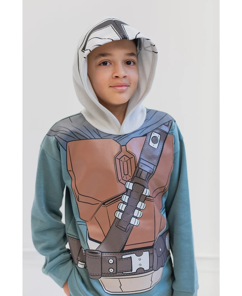 Star Wars Little Boys Darth Vader Boba Fett The Mandalorian Fleece Pullover Hoodie and Pants Outfit Set