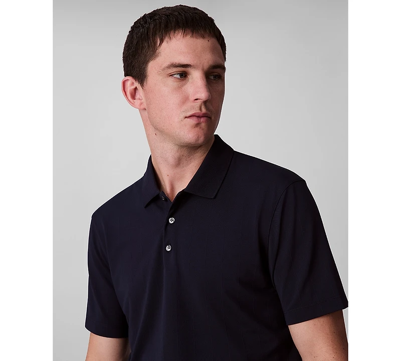 Calvin Klein Men's Short Sleeve Stretch Jacquard Polo Shirt