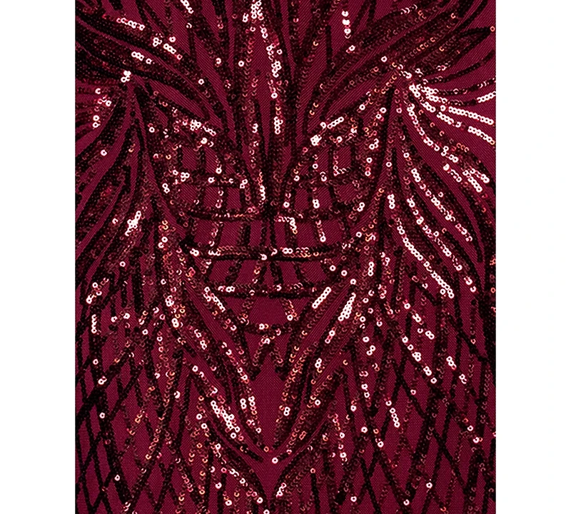 B&A By Betsy and Adam Petite Halter Neck Sequin Dress