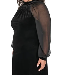 Calvin Klein Plus Size Mock Neck Long Dress