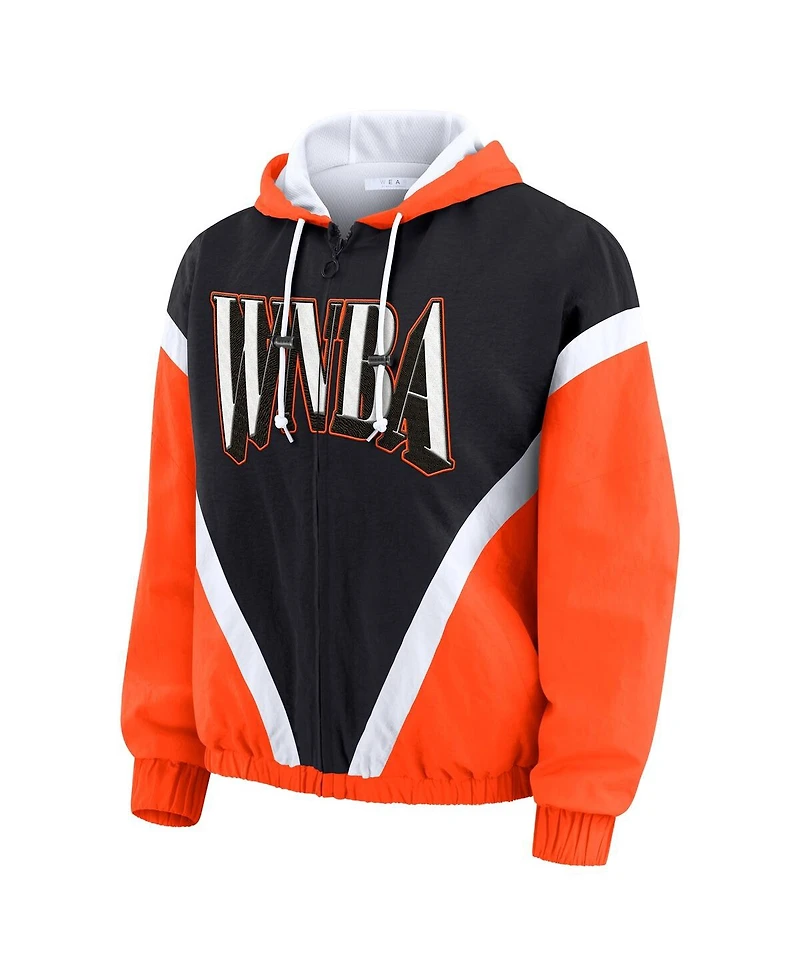 Wear by Erin Andrews Women's Wnba Color Block Full-Zip Windbreaker Jacket
