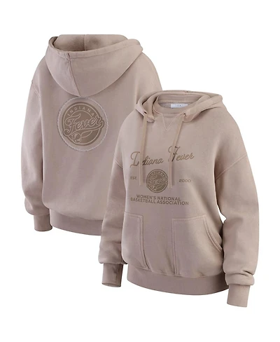 Wear by Erin Andrews Women's Tan Indiana Fever Washed Pullover Crewdie Hoodie