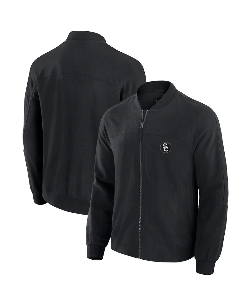 J. Palmer Men's Black Usc Trojans Lightweight Cover-4 Tri-Blend Full-Zip Jacket