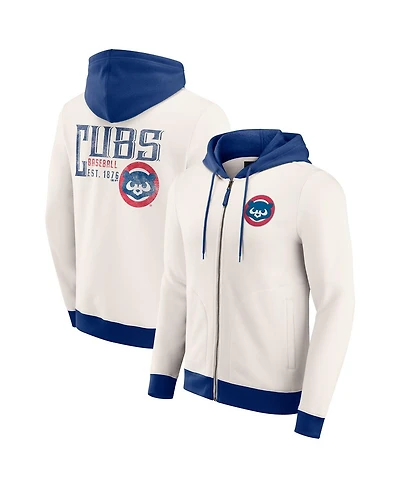 Darius Rucker Collection by Fanatics Men's Cream Chicago Cubs Polar Fleece Full-Zip Hoodie