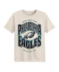 Outerstuff Big Boys and Girls Cream Philadelphia Eagles Huddle T-Shirt