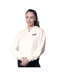 Msx by Michael Strahan Women's Cream Philadelphia Eagles Eleanor Full-Zip Hoodie