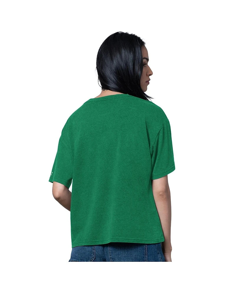 Starter Women's Heather Kelly Green Philadelphia Eagles Oversized Hall of Fame T-Shirt
