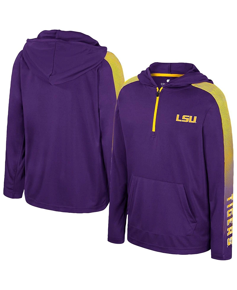 Colosseum Big Boys and Girls Purple Lsu Tigers Lumen Long Sleeve Quarter-Zip Windshirt