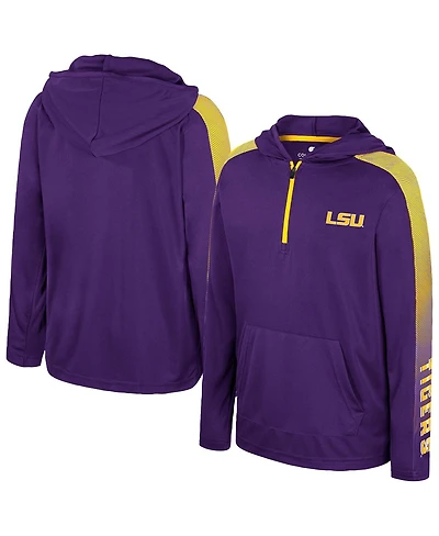 Colosseum Big Boys and Girls Purple Lsu Tigers Lumen Long Sleeve Quarter-Zip Windshirt