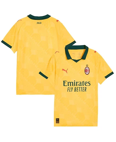Puma Big Boys and Girls Yellow Ac Milan 2025/26 Third Replica Jersey