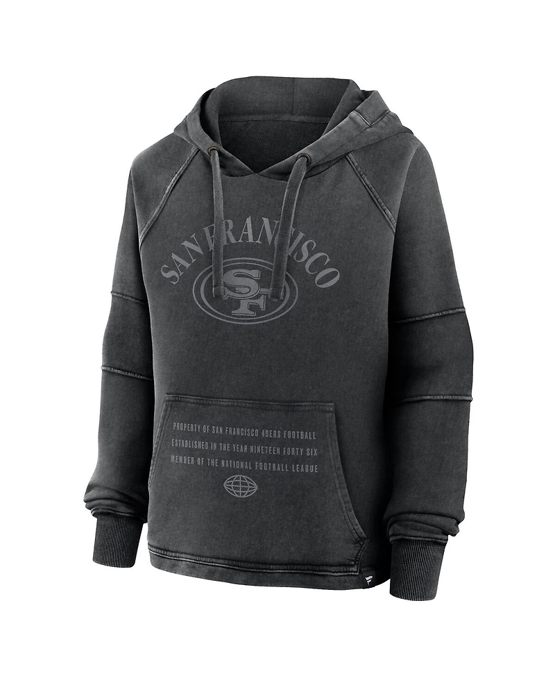 Fanatics Women's Black San Francisco 49ers Oversized Raglan Gridiron Hoodie