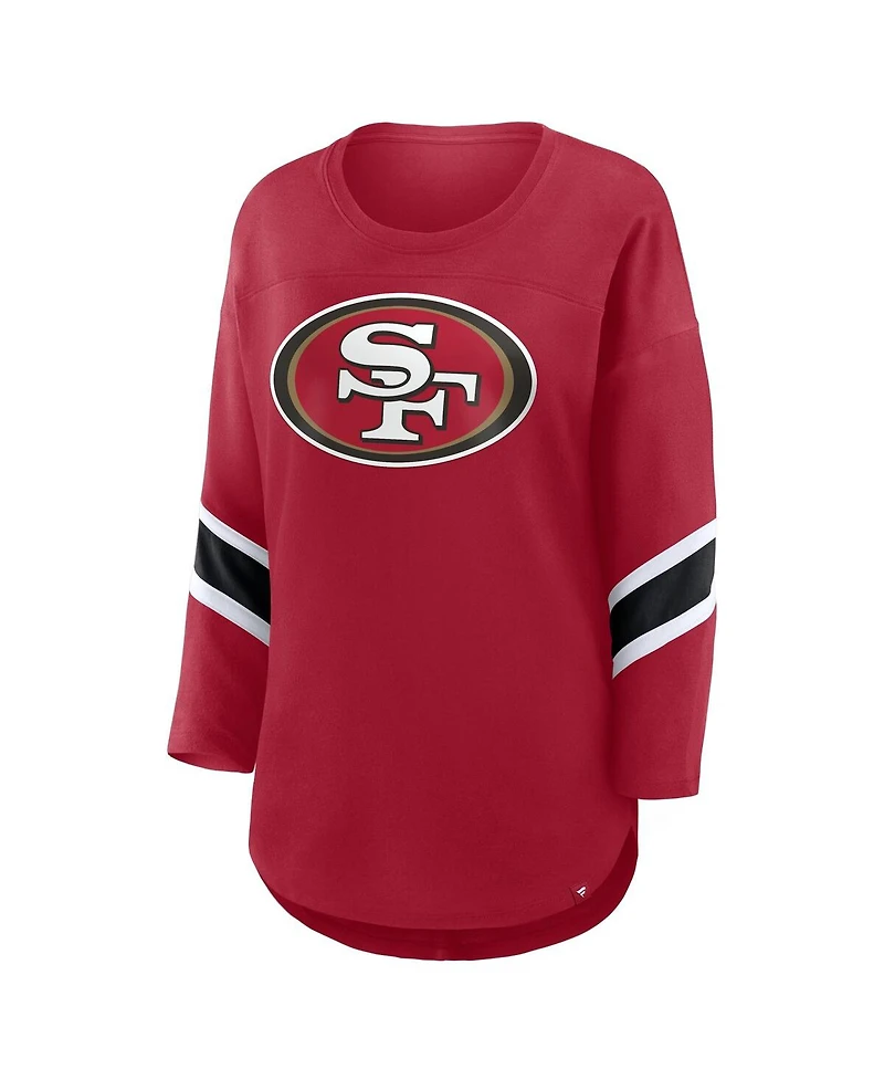Fanatics Women's Scarlet San Francisco 49ers Redzone 3/4-Sleeve T-Shirt