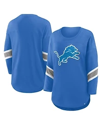 Fanatics Women's Blue Detroit Lions Redzone 3/4-Sleeve T-Shirt