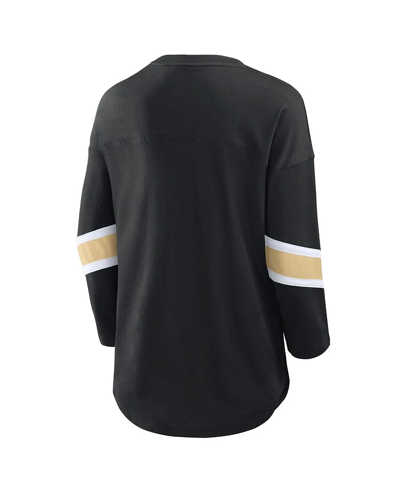 Fanatics Women's Black New Orleans Saints Redzone 3/4-Sleeve T-Shirt