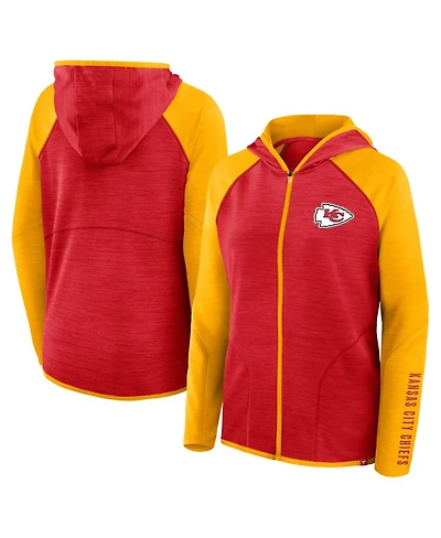 Fanatics Women's Red/Gold Kansas City Chiefs Redzone End Around Pass Raglan Full-Zip Hoodie