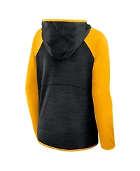 Fanatics Women's Black/Gold Pittsburgh Steelers Redzone End Around Pass Raglan Full-Zip Hoodie