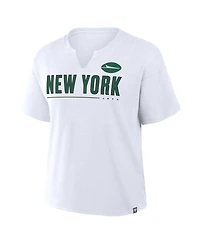 Fanatics Women's White New York Jets Redzone Slub Boxy T-Shirt