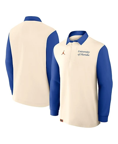 Jordan Men's Cream/Royal Florida Gators Rugby Long Sleeve Shirt