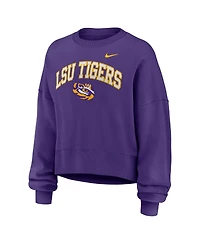 Nike Women's Purple Lsu Tigers Oversized Phoenix Arch Pullover Sweatshirt