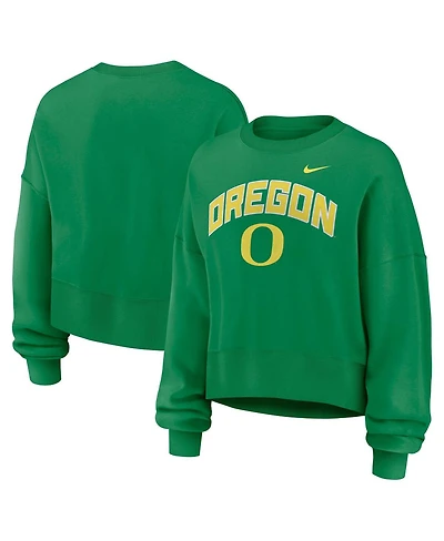 Nike Women's Green Oregon Ducks Oversized Phoenix Arch Pullover Sweatshirt