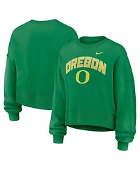 Nike Women's Green Oregon Ducks Oversized Phoenix Arch Pullover Sweatshirt