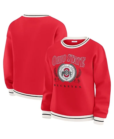 Wear by Erin Andrews Women's Scarlet Ohio State Buckeyes Seal Sweatshirt