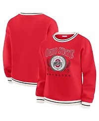 Wear by Erin Andrews Women's Scarlet Ohio State Buckeyes Seal Sweatshirt