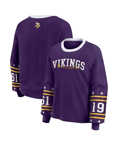 Wear by Erin Andrews Women's Purple Minnesota Vikings Sport Long-Sleeve T-Shirt