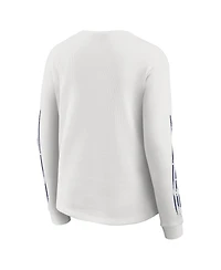 Wear by Erin Andrews Women's White New York Giants Graphic Waffle Long-Sleeve T-Shirt