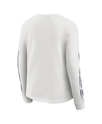 Wear by Erin Andrews Women's White Baltimore Ravens Graphic Waffle Long-Sleeve T-Shirt