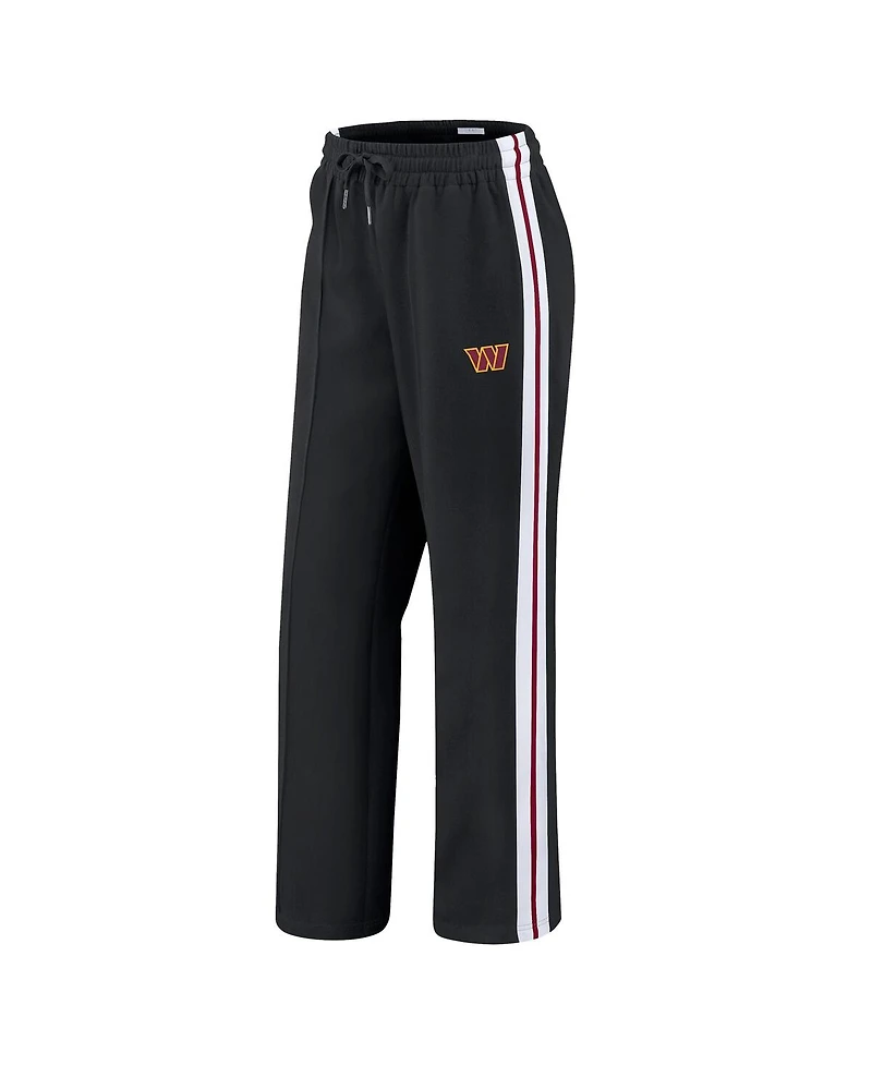 Wear by Erin Andrews Women's Black Washington Commanders Color-Block Straight Leg Pants