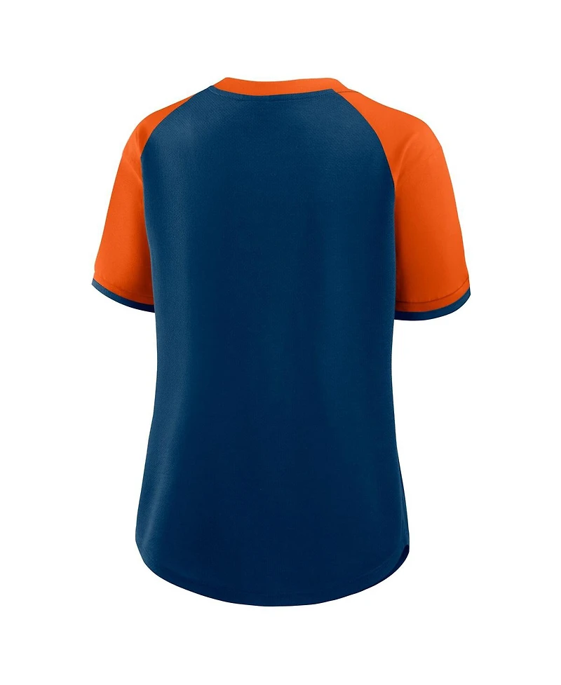 Fanatics Women's Navy/Orange Chicago Bears Height Advantage T-Shirt
