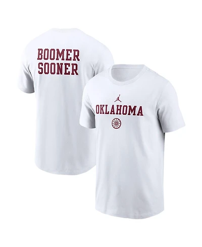 Jordan Men's White Oklahoma Sooners 2-Hit Stacked T-Shirt