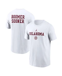 Jordan Men's White Oklahoma Sooners 2-Hit Stacked T-Shirt