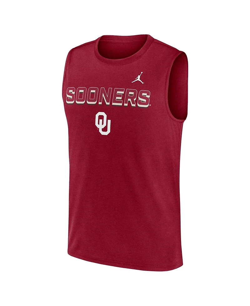 Jordan Men's Crimson Oklahoma Sooners Primetime Tricode Legend Dri-fit Tank Top