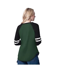 G-iii 4Her by Carl Banks Women's Hunter Green/Cream Milwaukee Bucks Winner Waffle Knit Thermal Long Sleeve Tri-Blend T-Shirt