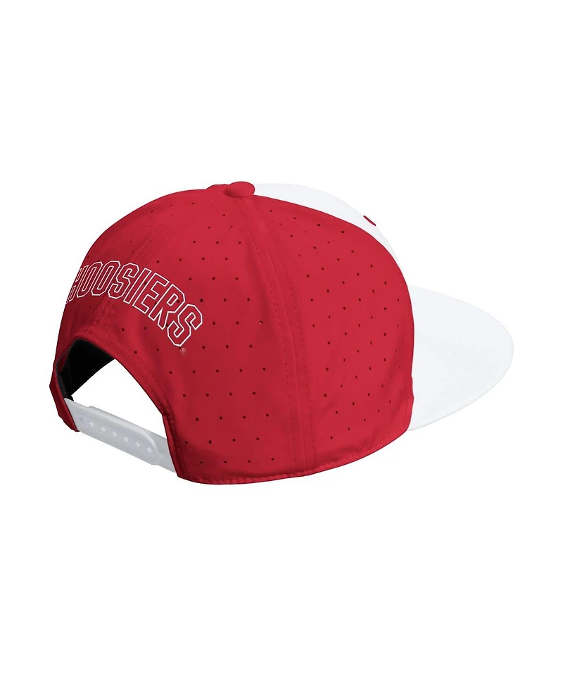 Adidas Men's and Women's White/Crimson Indiana Hoosiers Performance Flat Bill Adjustable Hat