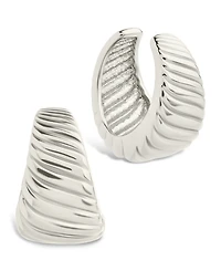 Sterling Forever Beth Twisted Croissant Ear Cuff Earrings
