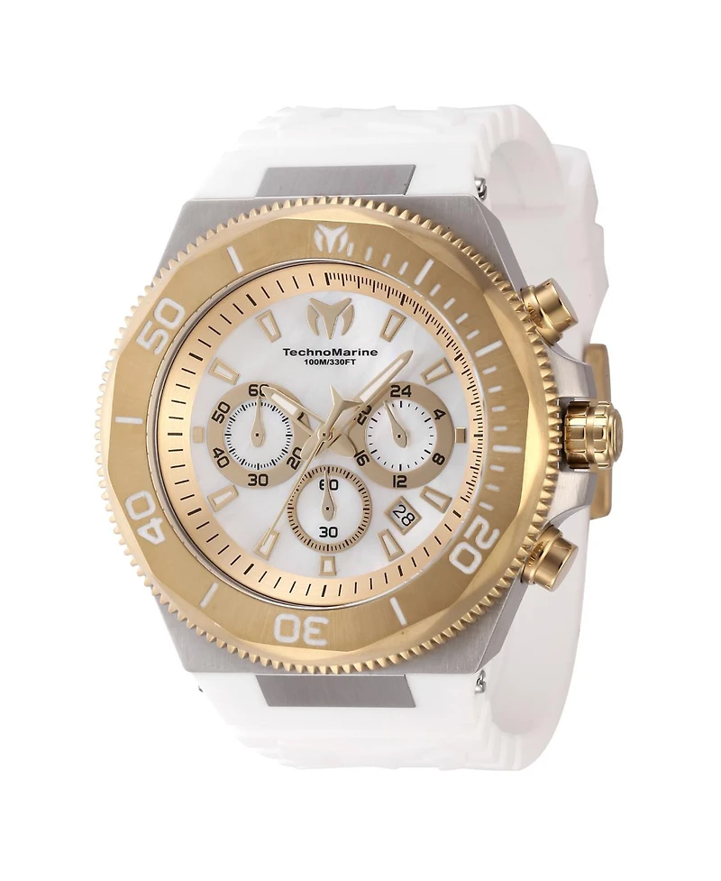 Technomarine Men's Tm-222077 Manta Quartz Chronograph Gold, White