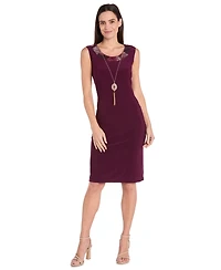 R & M Richards Petite Printed Scoop Neck Jacket Dress