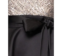 Xscape Petite Sequin Detail V-Neck Maxi Dress