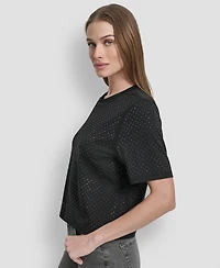 Dkny Women's Embellished Crewneck Top