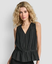 Dkny Women's Studded Peplum Pull On Top