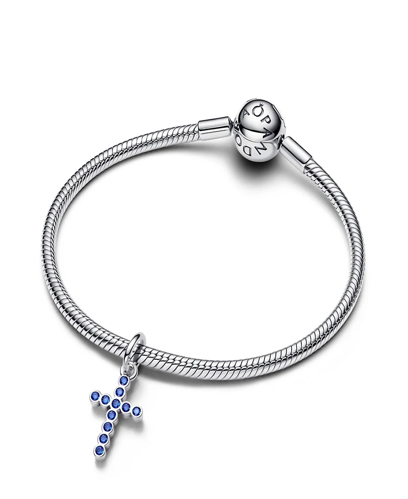 Pandora Stellar Blue Crystal Cross Dangle Charms