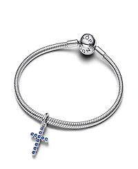 Pandora Stellar Blue Crystal Cross Dangle Charms